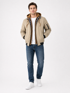 LIVORA Men's Plaid Fleece Jacket | Zip-Up Hooded Jacket with Pockets