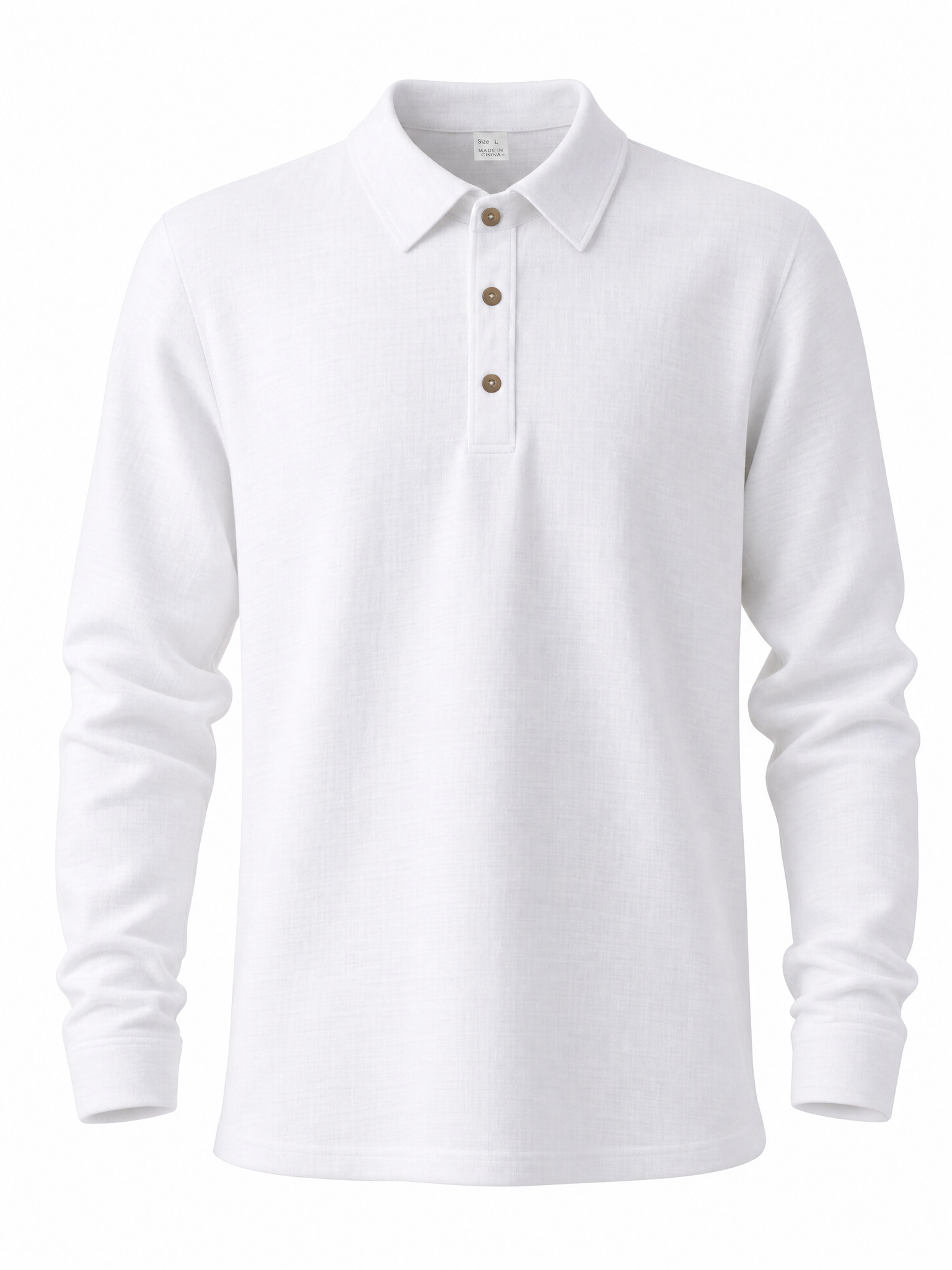 LIVORA Men's Linen Long Sleeve Polo Shirt | Lightweight Half-Button Design