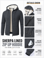 LIVORA Men's Fleece Hoodie Jacket | Full-Zip Warm Lined Jacket