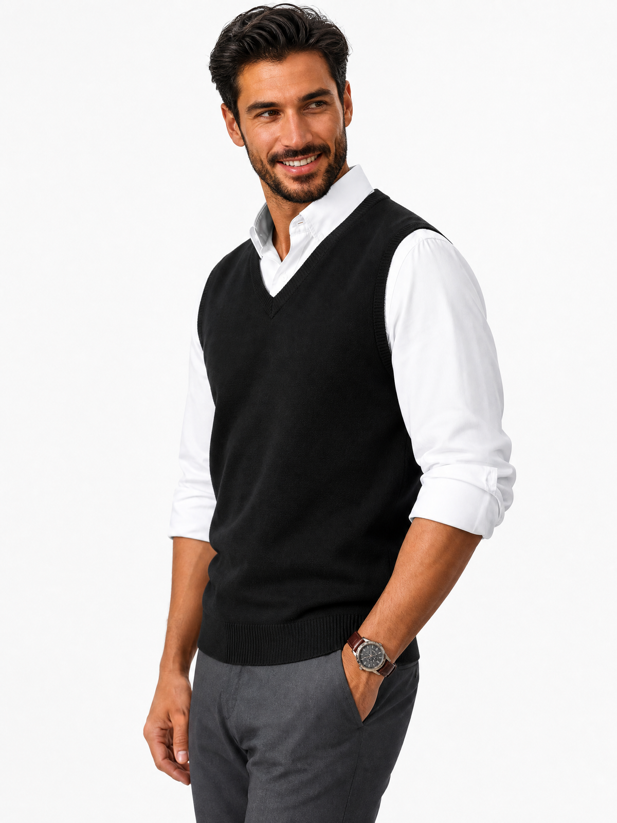LIVORA Men's V Neck Sweater Vest | Casual Knit Vest