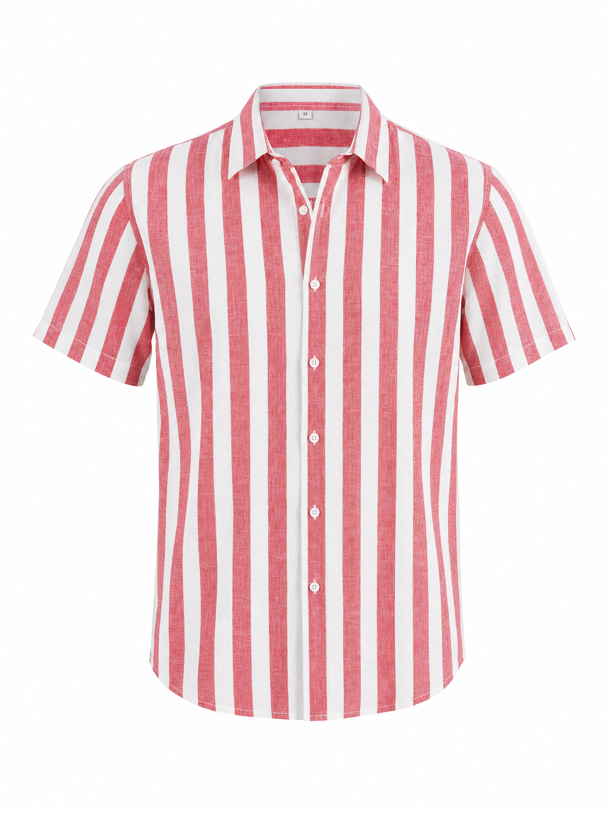 LIVORA Men's Striped Cotton Short Sleeve Shirt | Button-Up Casual Style