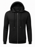 LIVORA Men's Cotton Fleece Hoodie | Warm Solid Color Sweatshirt