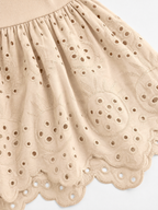 LIVORA Women's Cotton Eyelet Maxi Dress | Sleeveless A-Line Boho Sundress with Pockets