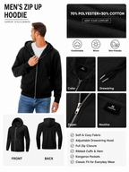 LIVORA Men's Cotton Fleece Hoodie | Warm Solid Color Sweatshirt