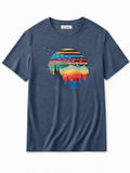 LIVORA Men's Vintage Sunset Graphic T-Shirt | Lightweight Crewneck Tee