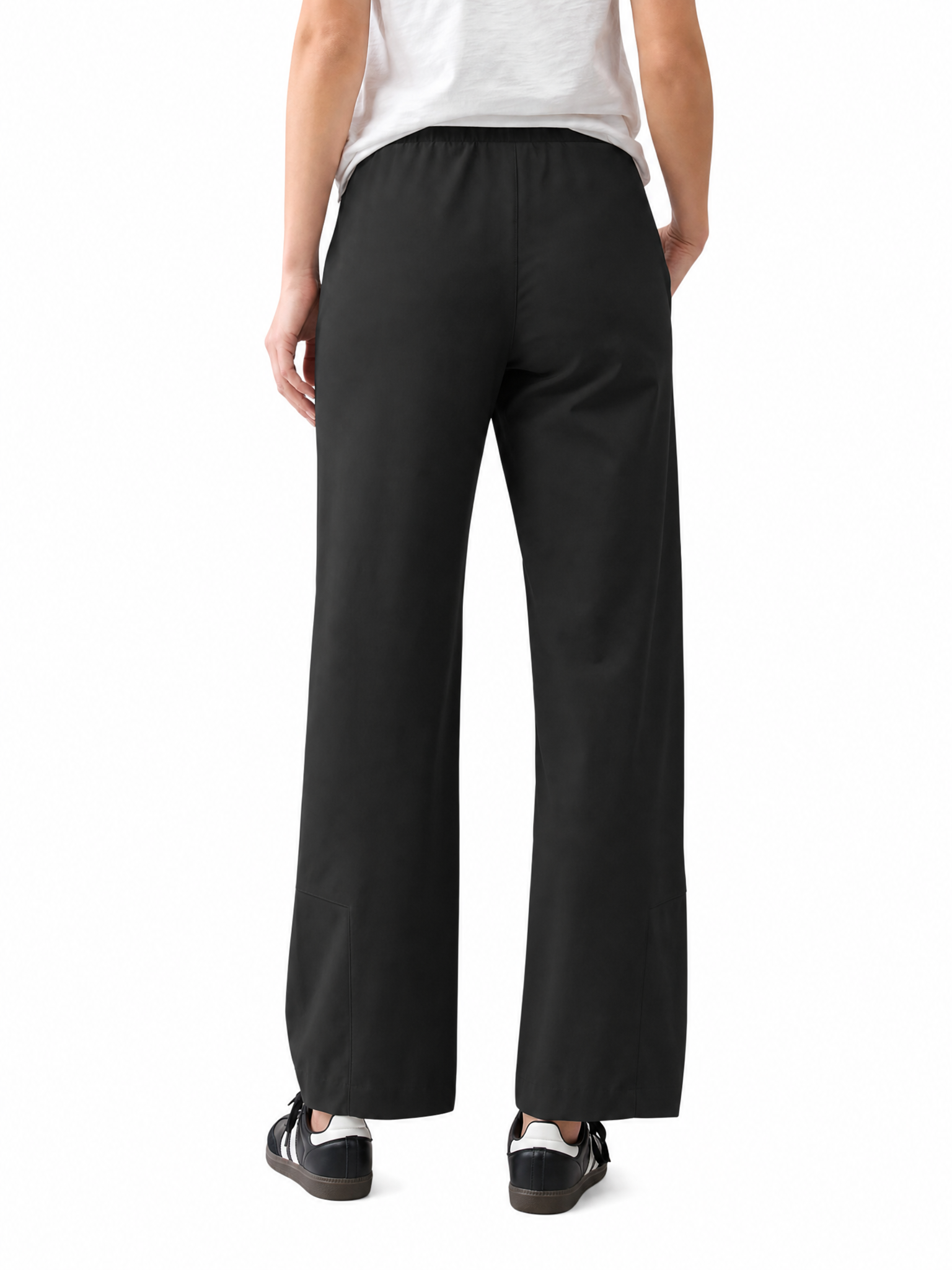 LIVORA Women's Barrel Leg Pants | Wide Leg Ankle Pants with Hidden Elastic Waist