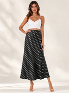 LIVORA Women's High Waisted A-Line Midi Skirt | Lightweight Summer Style