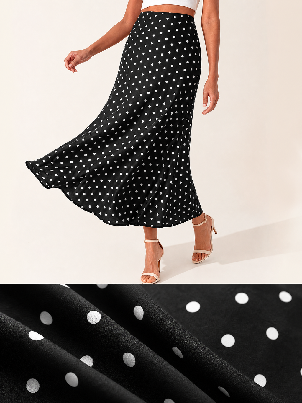 LIVORA Women's High Waisted A-Line Midi Skirt | Lightweight Summer Style