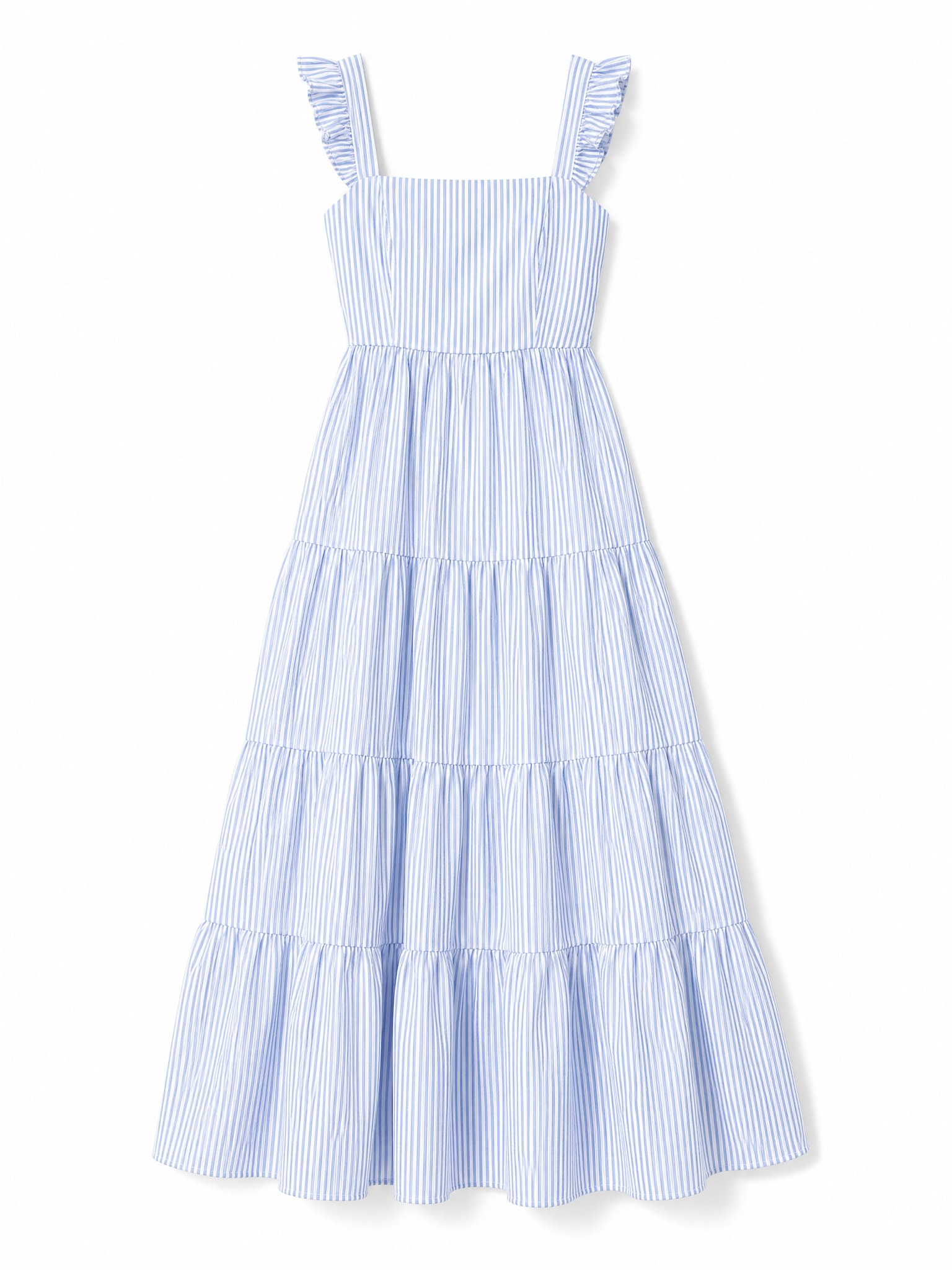 LIVORA Women's Striped Maxi Dress | Square Neck Sleeveless Sundress