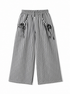 LIVORA Women's Striped Palazzo Pants | Elastic Waist Wide Leg Trousers