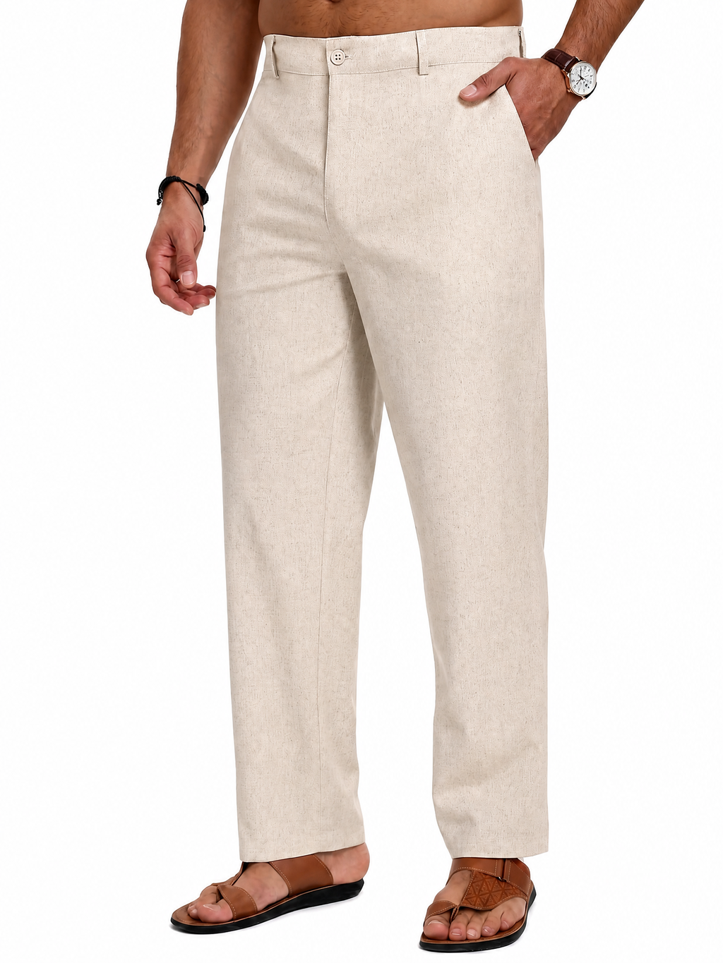 Men's Cotton Linen Pants | Loose Fit Summer Casual Trousers