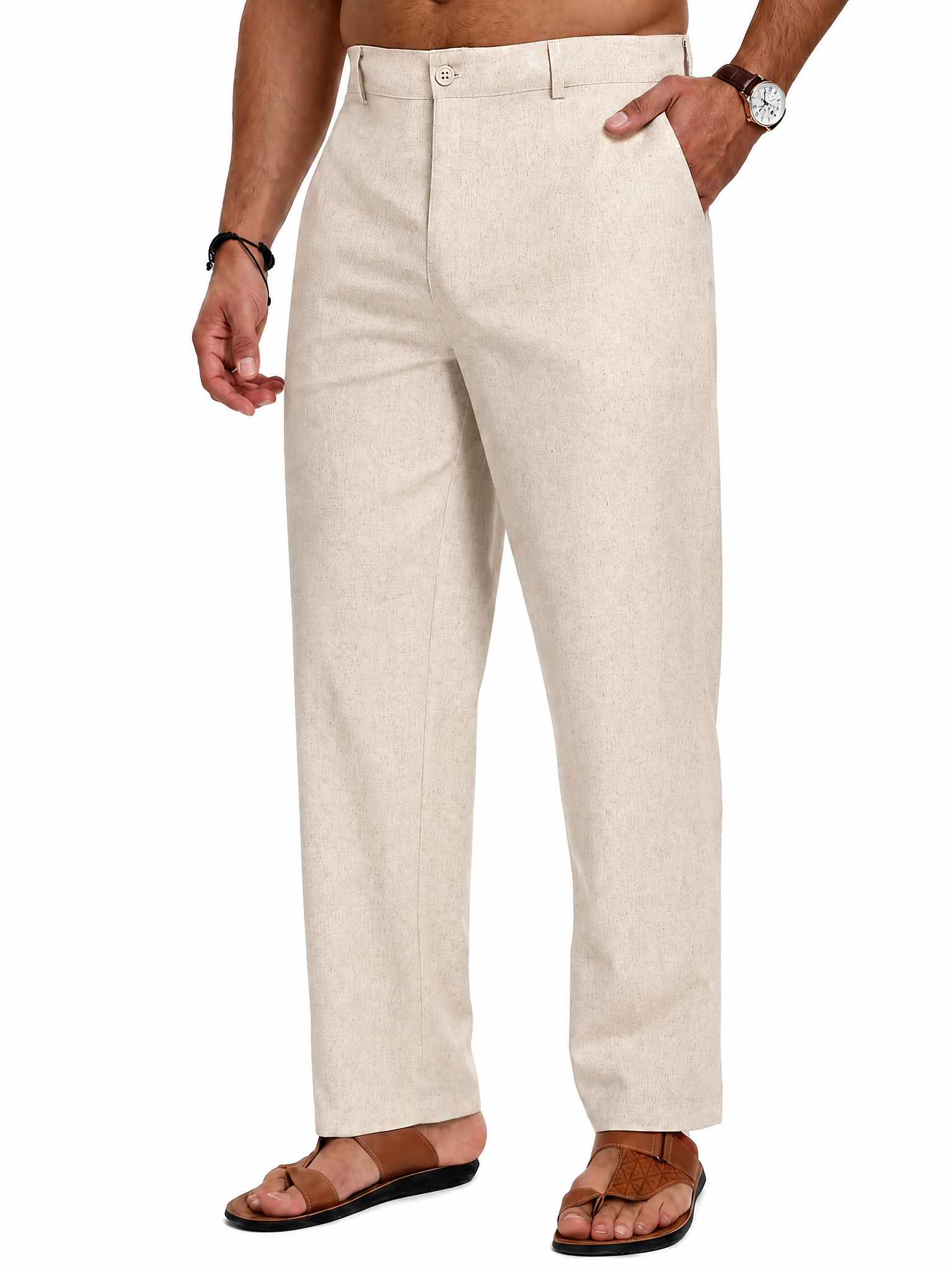 Men's Cotton Linen Pants | Loose Fit Summer Casual Trousers