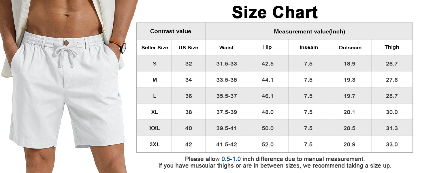 Men's Linen Chino Shorts | Concealed Drawstring & Zipper Pockets